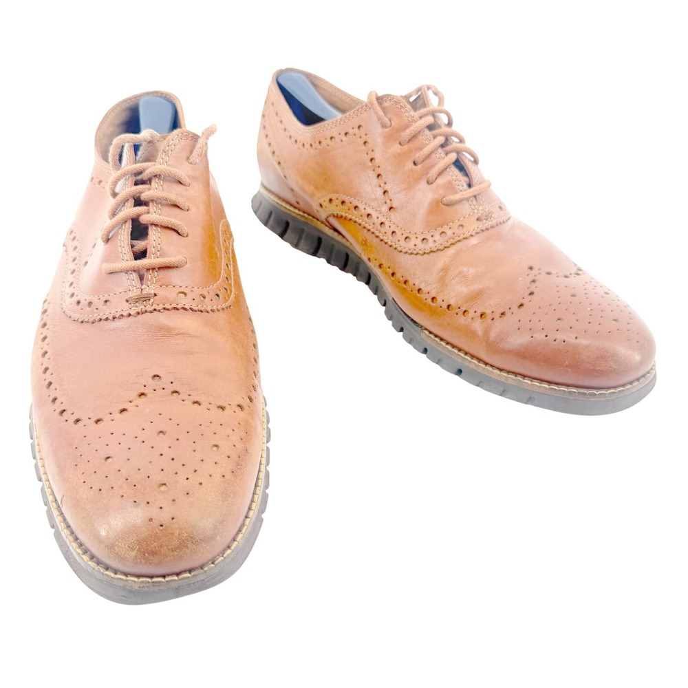 Cole Haan Zerogrand Wingtip Oxford Men 11M British Tan Java Leather Brogue